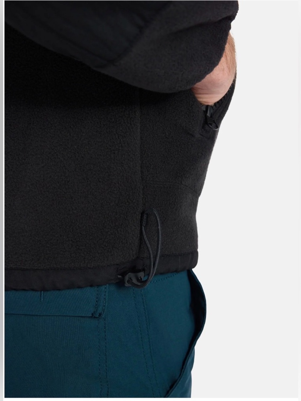 Ozark Trail Men’s Mixed Media Fleece Jacket Black Full Zip Mock Neck NWT XL - Picture 4 of 6
